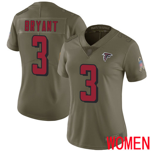 Atlanta Falcons Limited Olive Women Matt Bryant Jersey NFL Football #3 2017 Salute to Service->youth nfl jersey->Youth Jersey